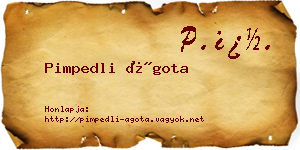 Pimpedli Ágota névjegykártya